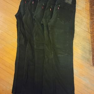 5 Pairs of Levi 511 black jeans.  $125 for the lot. Firm.